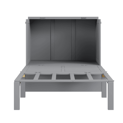 Cama rebatível 90x200 cm - Cama de parede com estrado, cama vertical, para jovens - Cinza