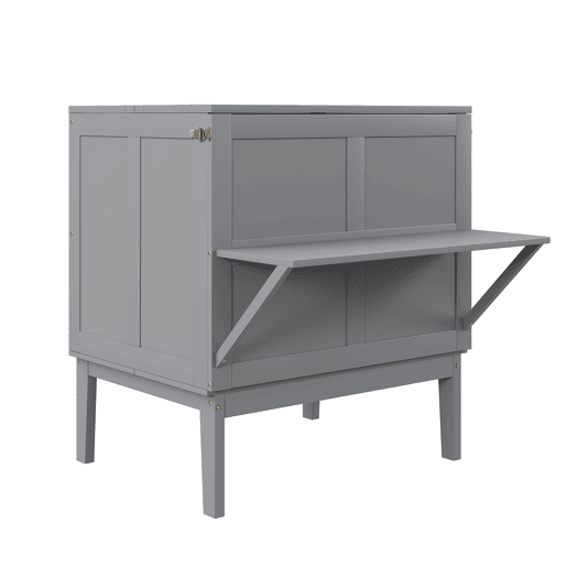 Cama rebatível 90x200 cm - Cama de parede com estrado, cama vertical, para jovens - Cinza