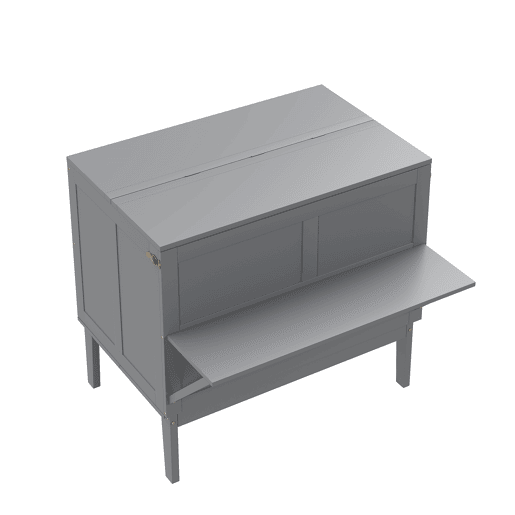 Cama rebatível 90x200 cm - Cama de parede com estrado, cama vertical, para jovens - Cinza
