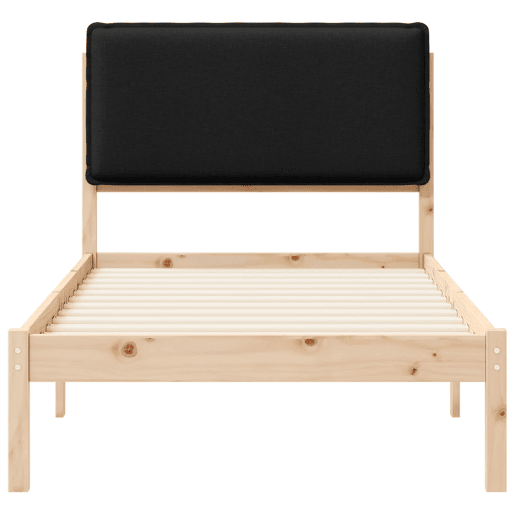 Estrutura de cama de solteiro para adultos com Cabeceira Estofada Preto 80 x 200 cm