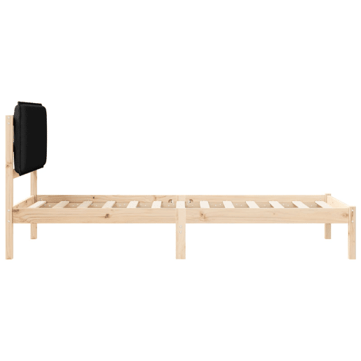 Estrutura de cama de solteiro para adultos com Cabeceira Estofada Preto 80 x 200 cm