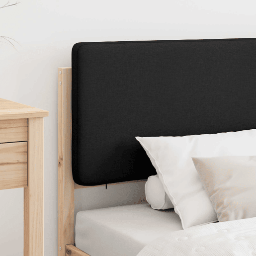 Estrutura de cama de solteiro para adultos com Cabeceira Estofada Preto 90 x 200 cm