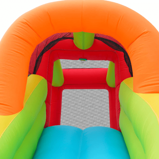 Castelo insuflável com soprador - parque aquático multifuncional + trampolim para crianças, escorregador, parede de lançamento, aro de basquetebol, parede de escalada - Azul
