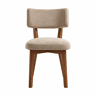 Cadeira de jantar (2 unidades) - estilo moderno mid-century, pernas de madeira, assento estofado - cáqui