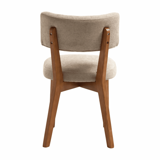 Cadeira de jantar (2 unidades) - estilo moderno mid-century, pernas de madeira, assento estofado - cáqui Cadeira de jantar (2 unidades) - estilo moderno mid-century, pernas de madeira, assento estofado - cáqui