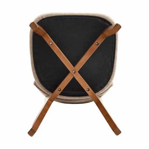 Cadeira de jantar (2 unidades) - estilo moderno mid-century, pernas de madeira, assento estofado - cáqui Cadeira de jantar (2 unidades) - estilo moderno mid-century, pernas de madeira, assento estofado - cáqui