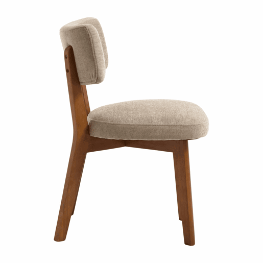 Cadeira de jantar (2 unidades) - estilo moderno mid-century, pernas de madeira, assento estofado - cáqui Cadeira de jantar (2 unidades) - estilo moderno mid-century, pernas de madeira, assento estofado - cáqui