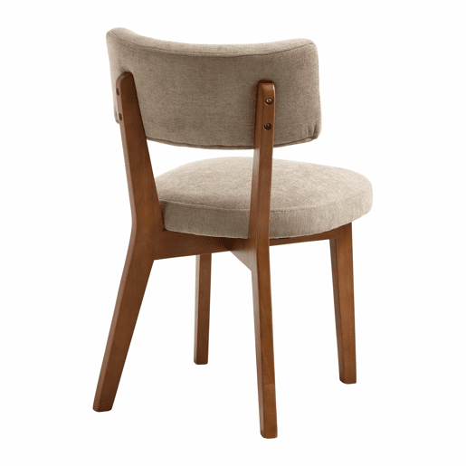 Cadeira de jantar (2 unidades) - estilo moderno mid-century, pernas de madeira, assento estofado - cáqui Cadeira de jantar (2 unidades) - estilo moderno mid-century, pernas de madeira, assento estofado - cáqui