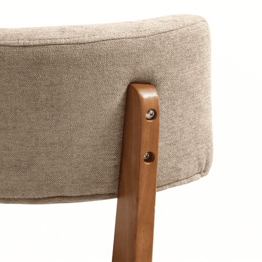 Cadeira de jantar (2 unidades) - estilo moderno mid-century, pernas de madeira, assento estofado - cáqui Cadeira de jantar (2 unidades) - estilo moderno mid-century, pernas de madeira, assento estofado - cáqui