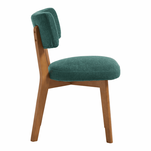 Cadeiras de sala de jantar (2 unidades) u2013 estilo moderno Mid-Century, pernas em madeira maciça, assento estofado em tecido para cozinha, sala de jantar ou escritório u2013 verde