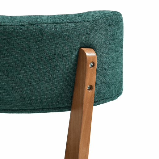 Cadeiras de sala de jantar (2 unidades) u2013 estilo moderno Mid-Century, pernas em madeira maciça, assento estofado em tecido para cozinha, sala de jantar ou escritório u2013 verde
