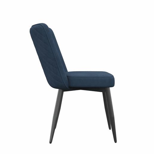 Cadeiras de sala de jantar 4 unidades - confortáveis e respiráveis, estilo moderno, veludo - azul escuro
