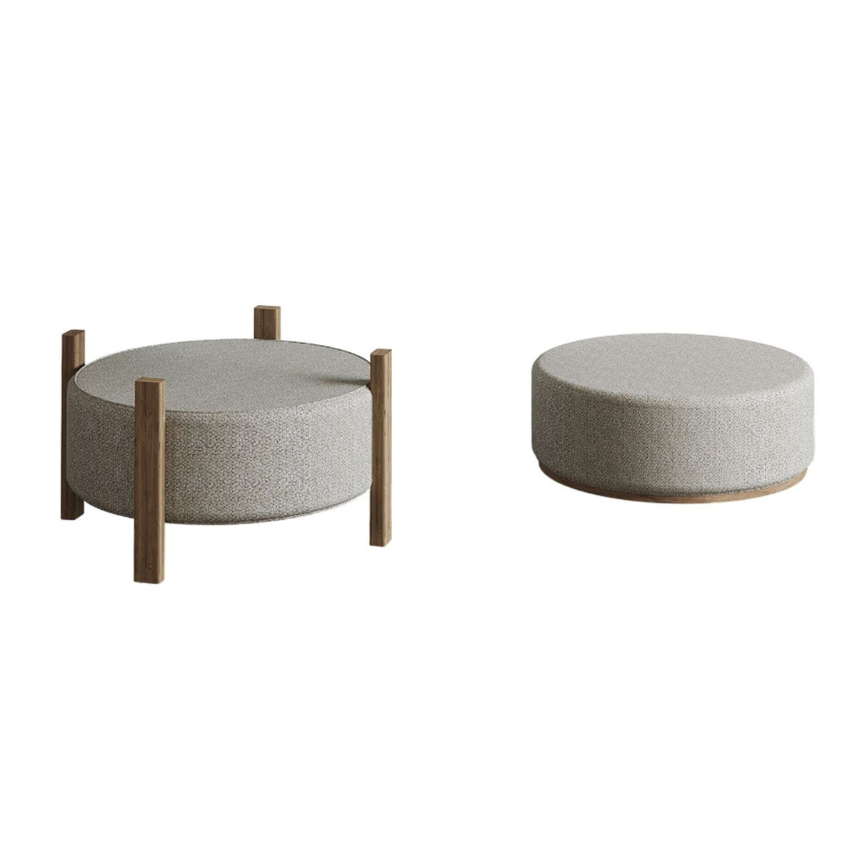 Puff de madera "clon" - 47 x 48 x 45 cm - beige