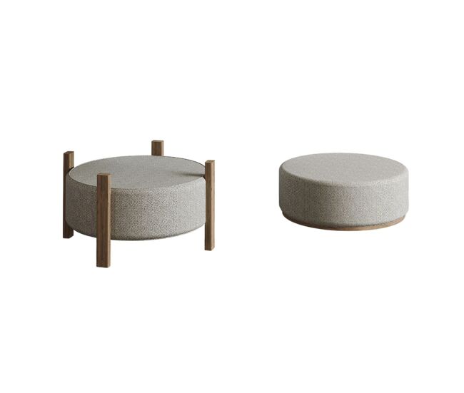 Puff de madera "clon" - 47 x 48 x 45 cm - beige