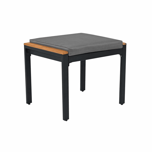Conjunto de sala de jantar exterior para 6-7 pessoas - Mesa de jardim com cadeiras e carrinho removível, almofada removível e lavável - Preto+Cinza, Natural