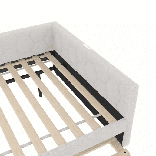 Cama Daybett 140x200cm - Sofá-cama, com candeeiro de mesa, cama extensível multifuncional, porta USB e Tipo-C, sem colchão - Branco