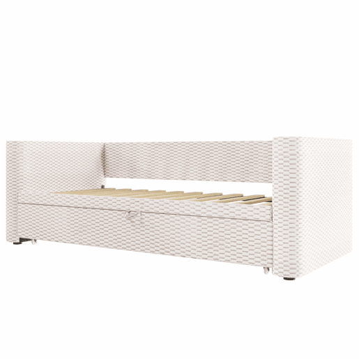 Cama de dia 90x200 cm - Sofá-cama multifuncional com barra LED - Bege