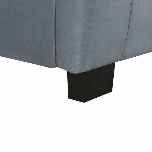 Cama estofada 90x190cm em veludo - com cama com gavetão 90x190cm - Cinzento Cama estofada 90x190cm em veludo - com cama com gavetão 90x190cm - Cinzento