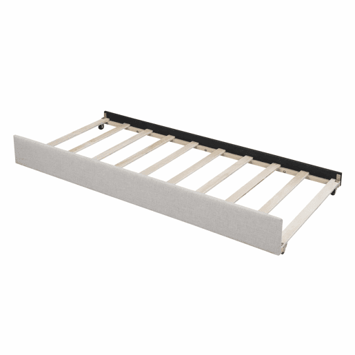 Cama de rodízio 90x190200cm em tecido de linho - com estrado de molas - Bege