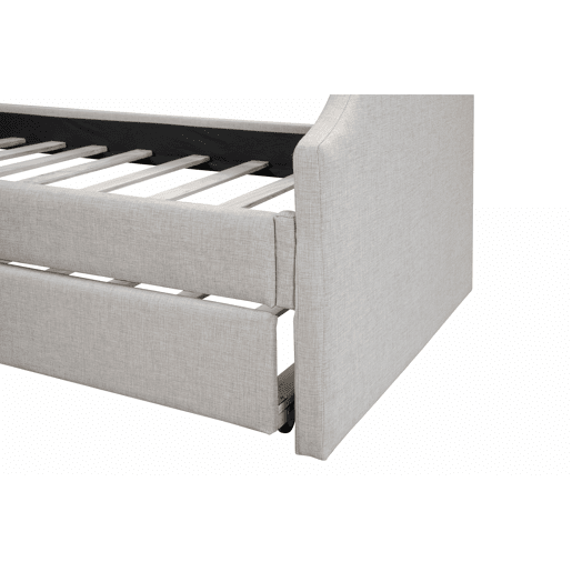 Cama de rodízio 90x190200cm em tecido de linho - com estrado de molas - Bege