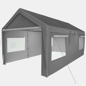 Tenda garagem 3x6 m - Inverno, com janela enrolável, laterais e teto removíveis - Cinza