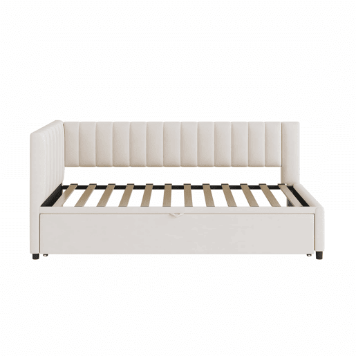 Sofá-cama multifuncional 90180*200 cm - Cama extensível, design compacto, para crianças e hóspedes - Bege