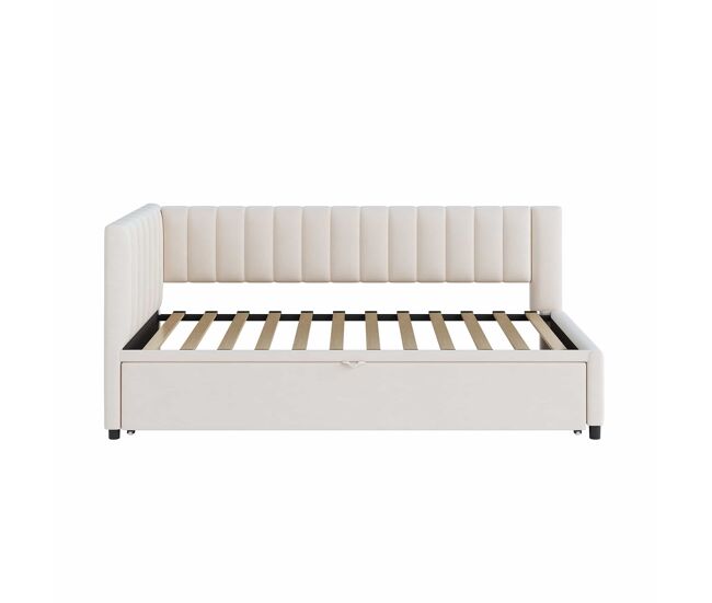 Sofá cama multifuncional 90/180*200 cm - cama extensible, diseño compacto, para niños y huéspedes - beige