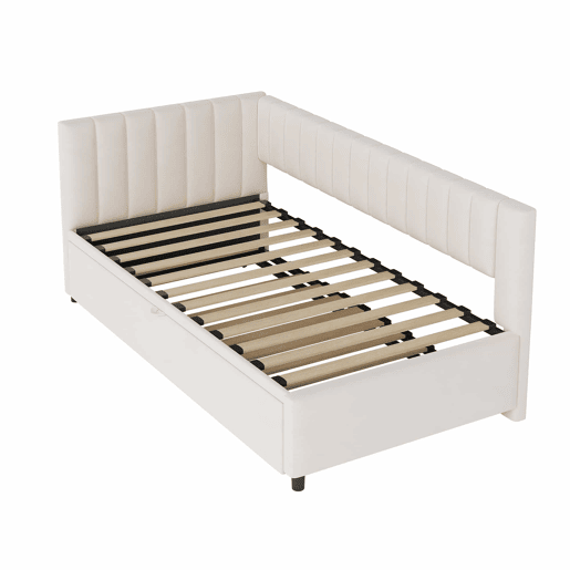 Sofá-cama multifuncional 90180*200 cm - Cama extensível, design compacto, para crianças e hóspedes - Bege