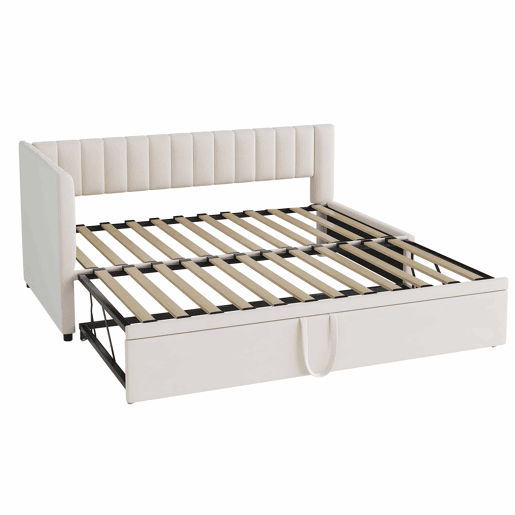 Sofá-cama multifuncional 90180*200 cm - Cama extensível, design compacto, para crianças e hóspedes - Bege
