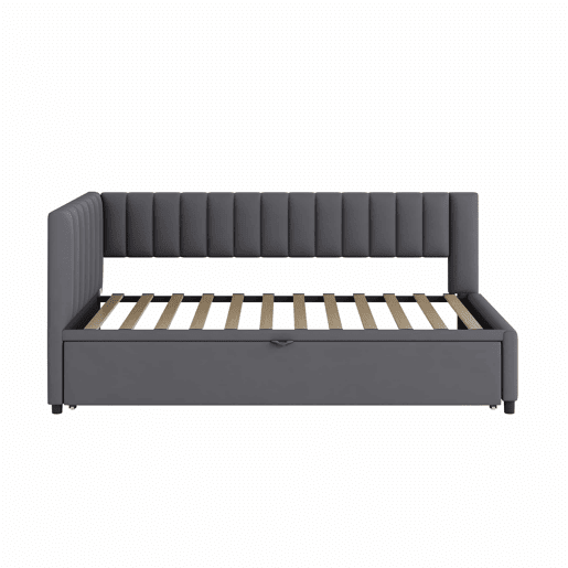 Sofá-cama multifuncional 90180*200 cm - Com cama extraível, design compacto, estofado em veludo - Cinza