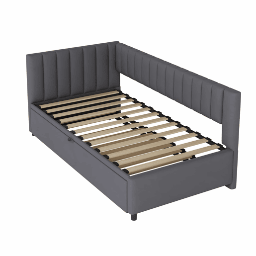 Sofá-cama multifuncional 90180*200 cm - Com cama extraível, design compacto, estofado em veludo - Cinza