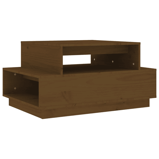 Mesa de Centro, Mesa baixa, 80x55x40,5 cm madeira pinho maciça castanho-mel