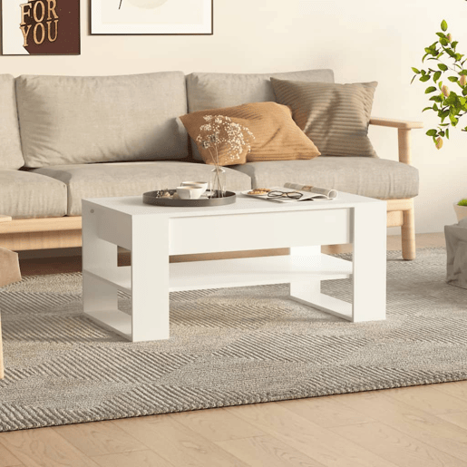 Mesa de Centro, Mesa baixa, 102x55x45 cm madeira processada branco