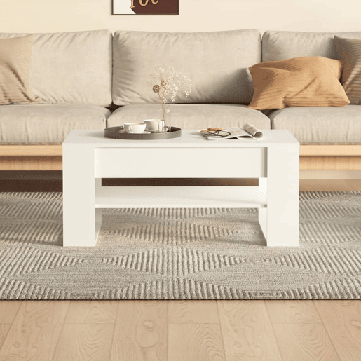 Mesa de Centro, Mesa baixa, 102x55x45 cm madeira processada branco
