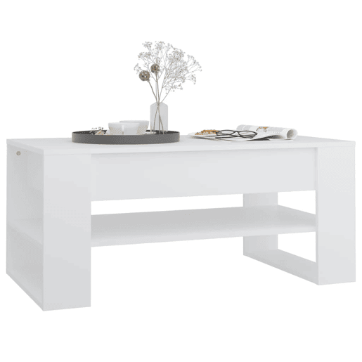 Mesa de Centro, Mesa baixa, 102x55x45 cm madeira processada branco