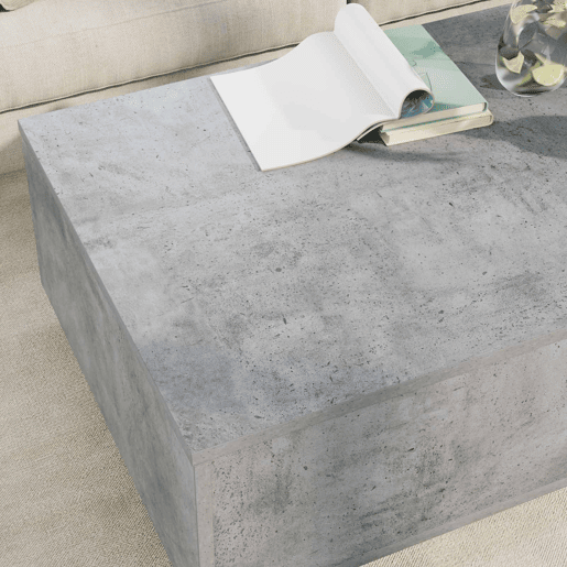 Mesa de Centro, Mesa baixa, Cinzento 95 x 55 x 31 cm Madeira processada