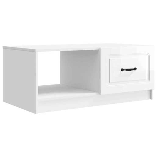 Mesa de Centro, Mesa baixa, Branco Brilhante 90 x 50 x 37 cm