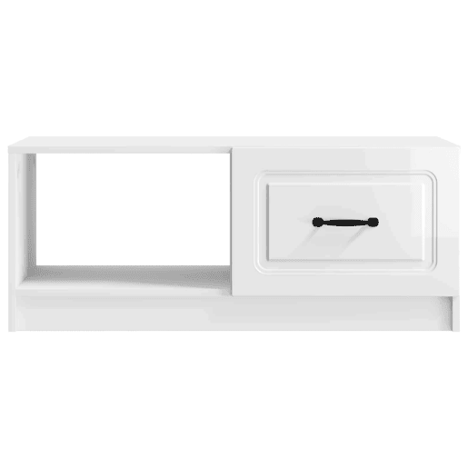 Mesa de Centro, Mesa baixa, Branco Brilhante 90 x 50 x 37 cm