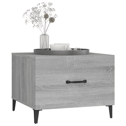 Mesa de Centro, Mesa baixa, c pernas de metal 50x50x40 cm sonoma cinzento
