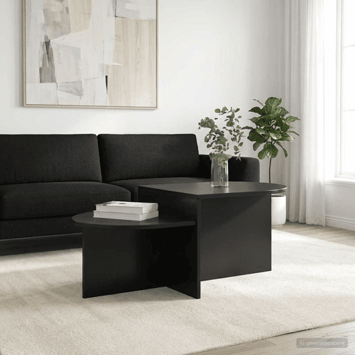Mesa de Centro, Mesa baixa, Carvalho Preto 100 x 50 x 40 cm