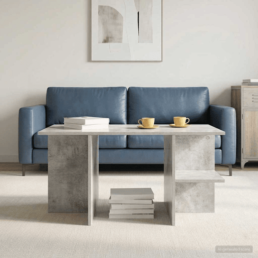 Mesa de Centro, Mesa baixa, Cinzento Cimento 87 x 50 x 45 cm