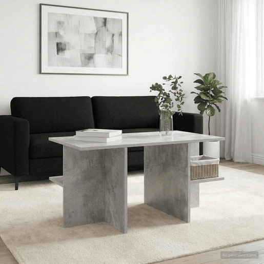 Mesa de Centro, Mesa baixa, Cinzento Cimento 87 x 50 x 45 cm