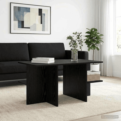 Mesa de Centro, Mesa baixa, Carvalho Preto 87 x 50 x 45 cm