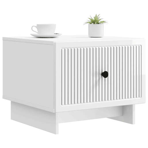 Mesa de Centro, Mesa baixa, com gaveta Branco Brilhante 49 x 50 x 40 cm