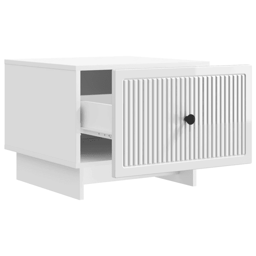 Mesa de Centro, Mesa baixa, com gaveta Branco Brilhante 49 x 50 x 40 cm