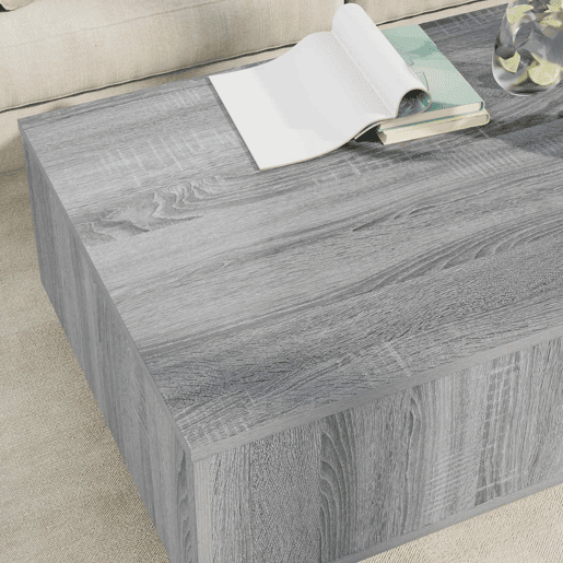 Mesa de Centro, Mesa baixa, Cinza Sonoma 95 x 55 x 31 cm Madeira processada
