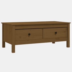Mesa de Centro, Mesa baixa, 100x50x40 cm pinho maciço castanho mel