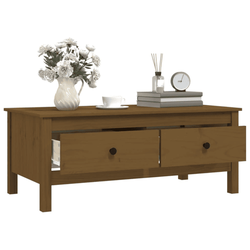 Mesa de Centro, Mesa baixa, 100x50x40 cm pinho maciço castanho mel