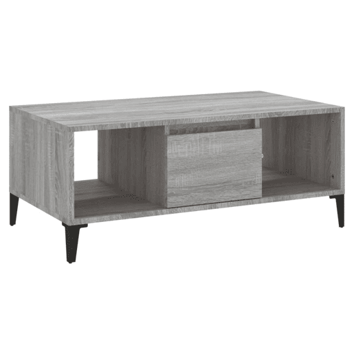 Mesa de Centro, Mesa baixa, 90x50x36,5 cm derivados madeira cinzento sonoma
