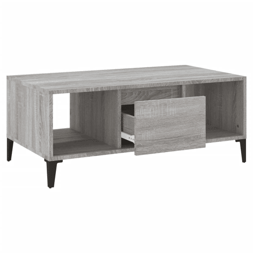 Mesa de Centro, Mesa baixa, 90x50x36,5 cm derivados madeira cinzento sonoma